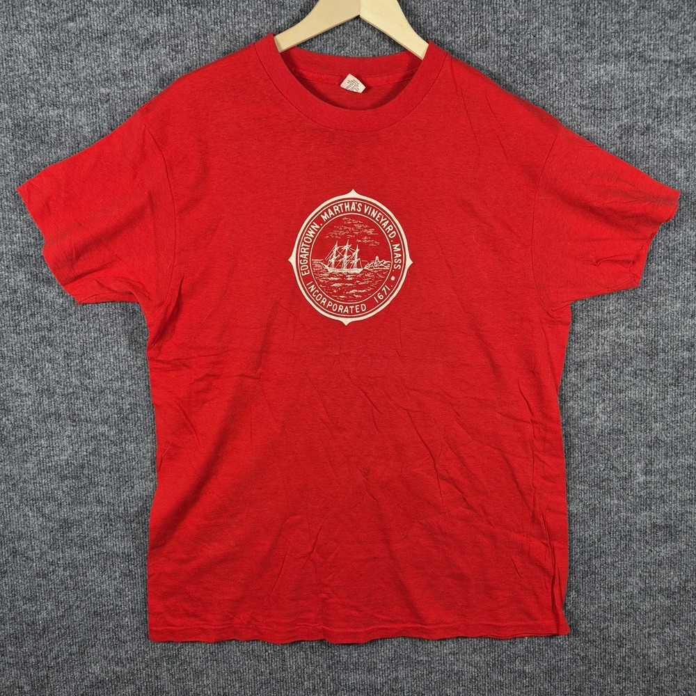 Vintage‎ Hanes Edgartown Martha's Vineyard XL Red USA